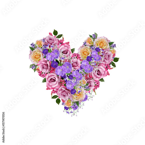 Flowers Heart Clipart, Flower Heart Png, Floral Heart Png, Love Png
