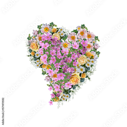 Flowers Heart Clipart, Flower Heart Png, Floral Heart Png, Love Png