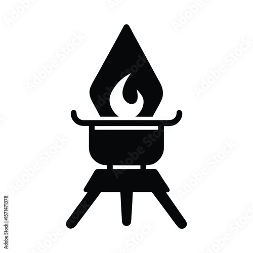 Camp Stove Support Leg Icon Vector Illustration