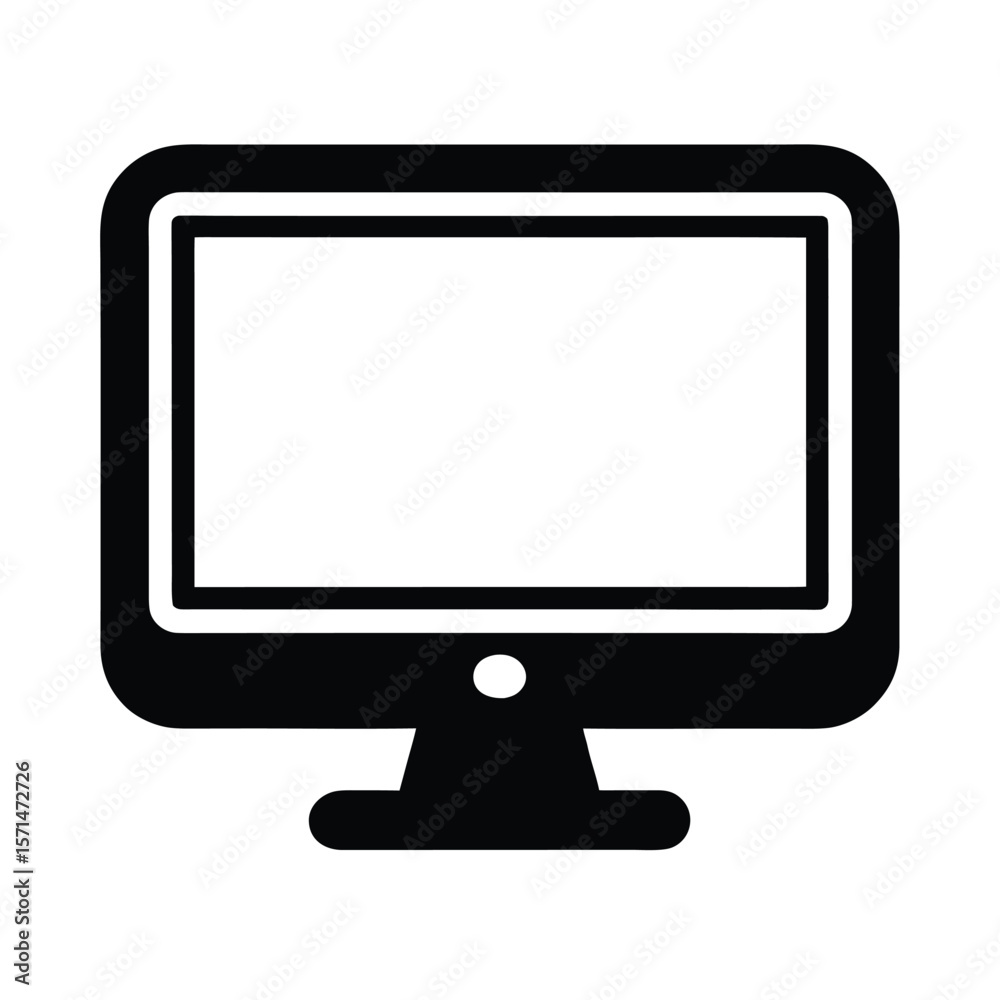 Computer Monitor Icon Vector Illustration Computer Monitor Icon Vector Illustration