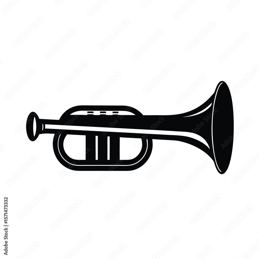 Elegant Trumpet Icon Vector Illustration Elegant Trumpet Icon Vector Illustration