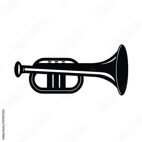 Elegant Trumpet Icon Vector Illustration
