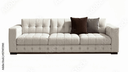 Watercolor Hues White modern sofa isolated vector illustration svg