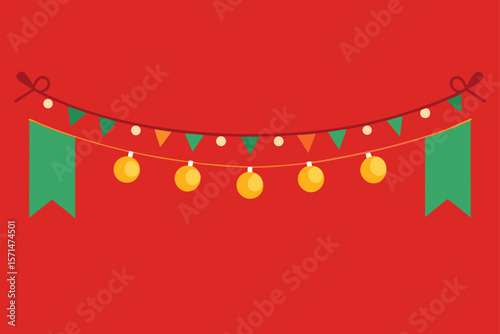 Holiday Banner Design With Festive Light Elements