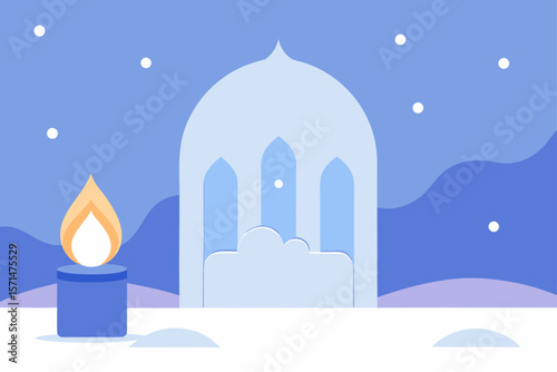 Winter Themed Indoor Scene With Soft Colors And Christmas