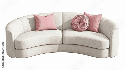 Sofa Serenity white sectional sofa with soft isolated watercolor vector illustration svg