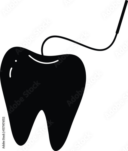dental floss on white background.eps