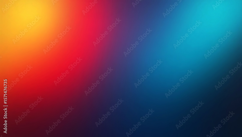 Fototapeta premium Vibrant gradient background transitioning smoothly from warm yellow and orange to deep red purple and cool blue