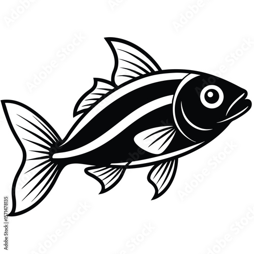 Fish-silhouette Adobe Illustrator Artwork, White background