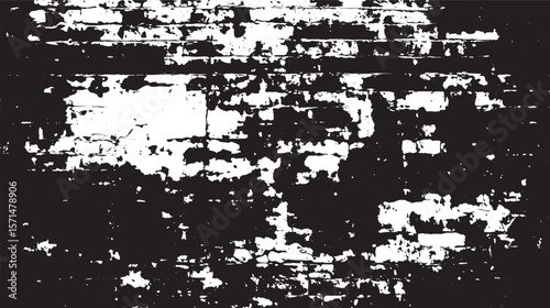 High contrast abstract image featuring a distressed wall with peeling paint in black and white tones
