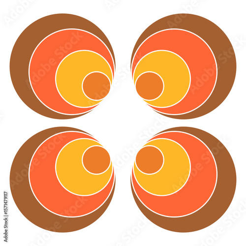 retro pattern vector 1960s circles 