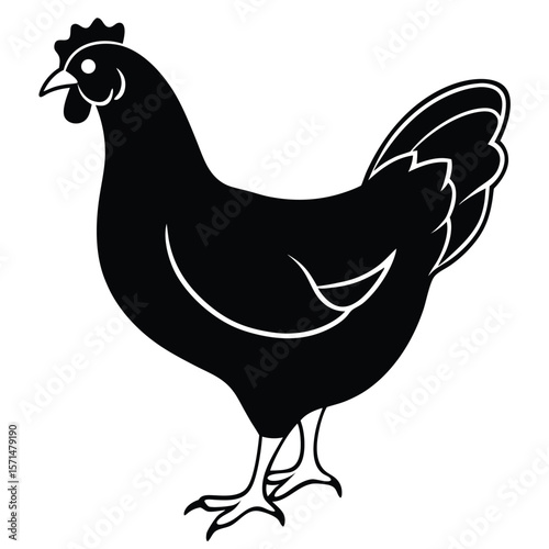 Hen-silhouette Adobe Illustrator Artwork, White background