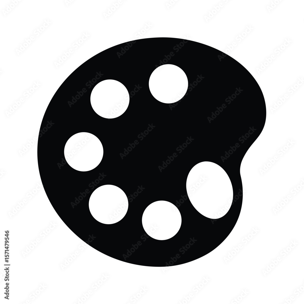 Fototapeta premium Paint Palette Glyph Icon Vector Illustration
