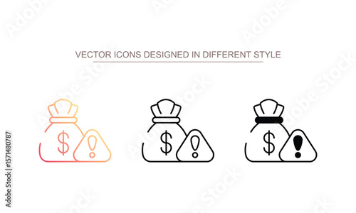 Debt Consolidation icon design with white background stock illustration