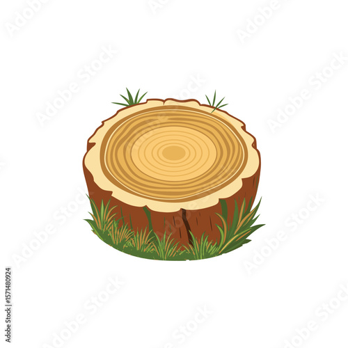 Forest Ground Stump with Hole in Center