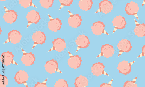 Cotton candy seamless pattern Vector illustration