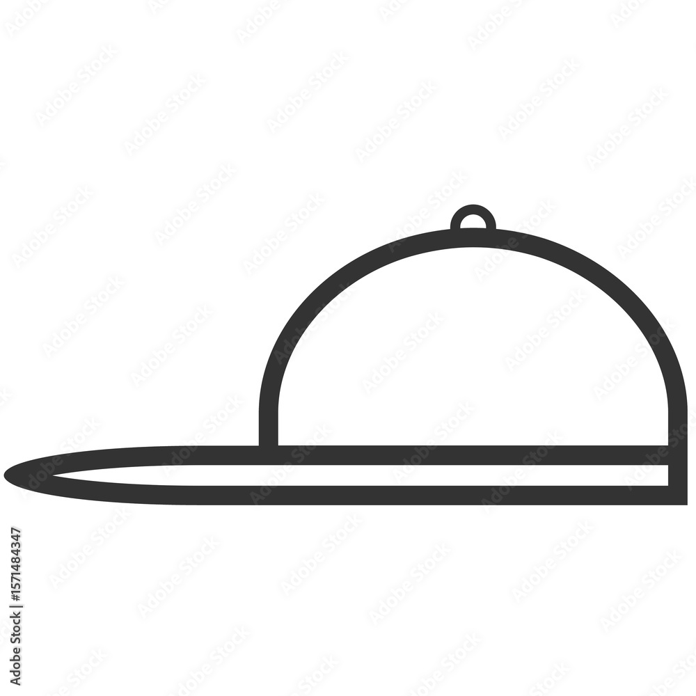 Obraz premium black outline side cap icon