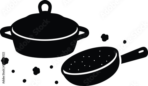 mess kit on white background.eps