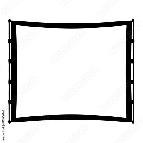 A Hand Drawn Style Projection Screen with Blank White Space Inside