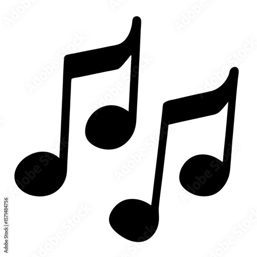 Two pairs of eighth musical notes in black on a white background