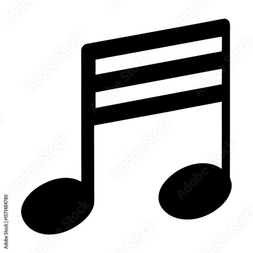 A thirty second musical note symbol on a white background image