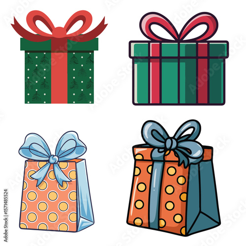 Christmas gift box vector