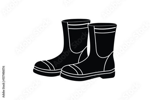 Silhouette design illustration of coast guard boots with water-resistant.eps