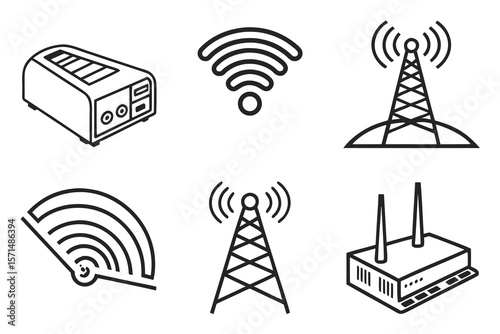 Wireless network icons represent modern communication technology