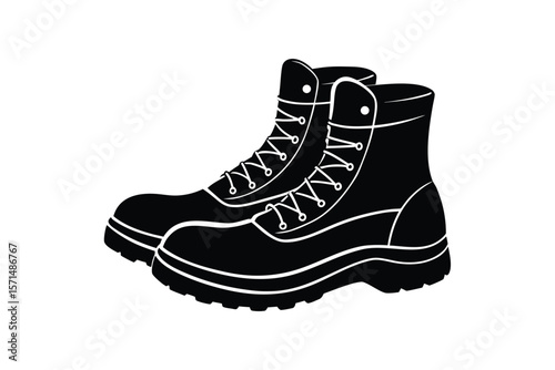 Silhouette design illustration of disaster response boots.eps