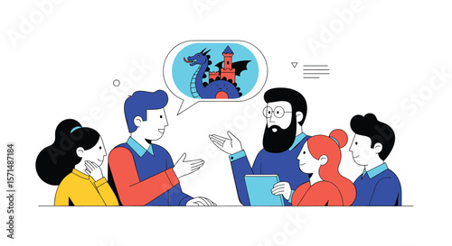 Engaging the imagination of a diverse group through storytelling and collaborative creative thinking