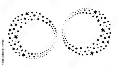 Starry circles create a celestial constellation, providing a whimsical and magical touch for design projects and decorative elements.