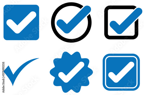 Blue check mark, graphic element, check mark