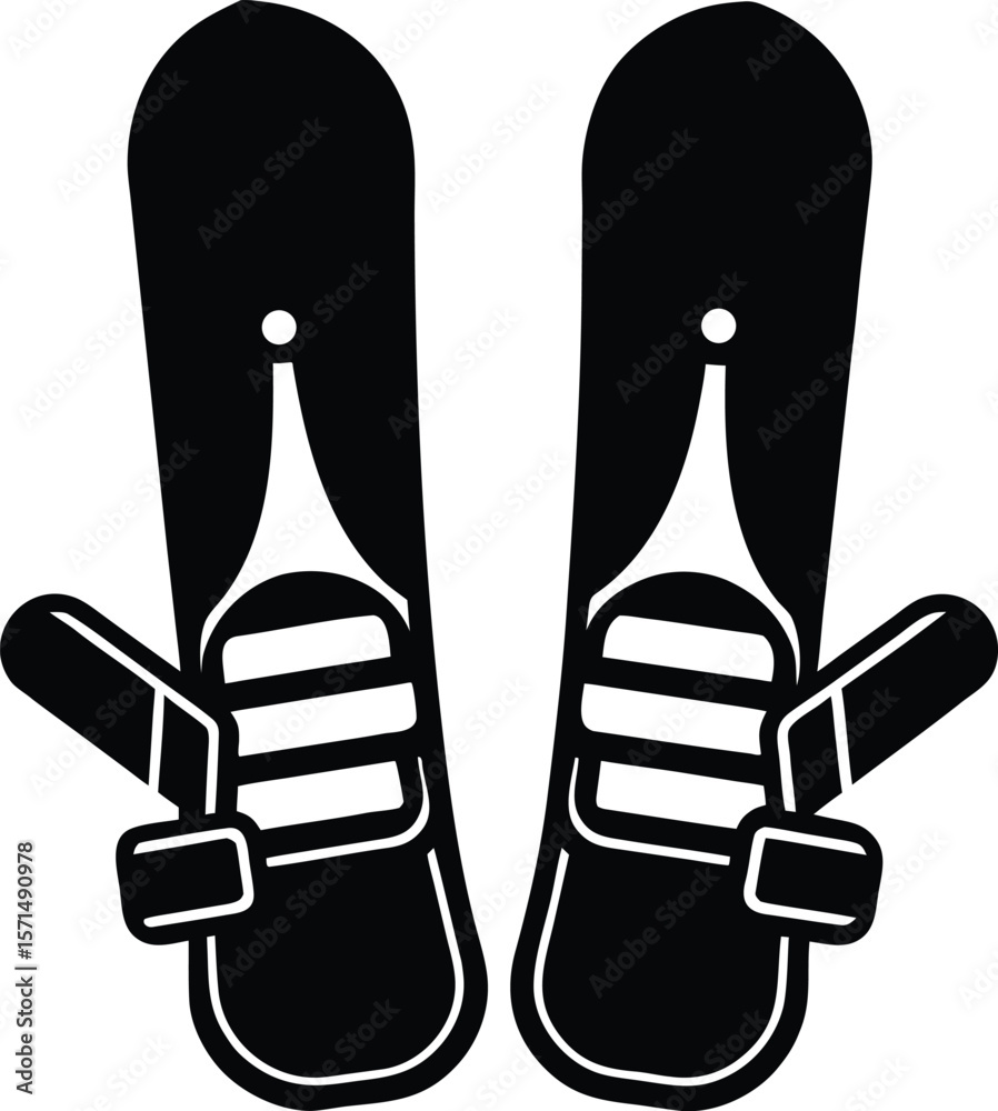 Fototapeta premium snowboard binding on white background.eps