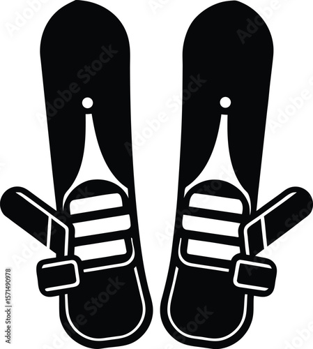 snowboard binding on white background.eps