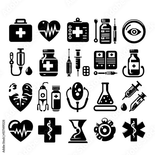 medical icons set vector illustration