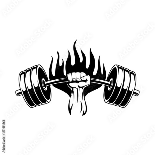vector illustration of dumbbell