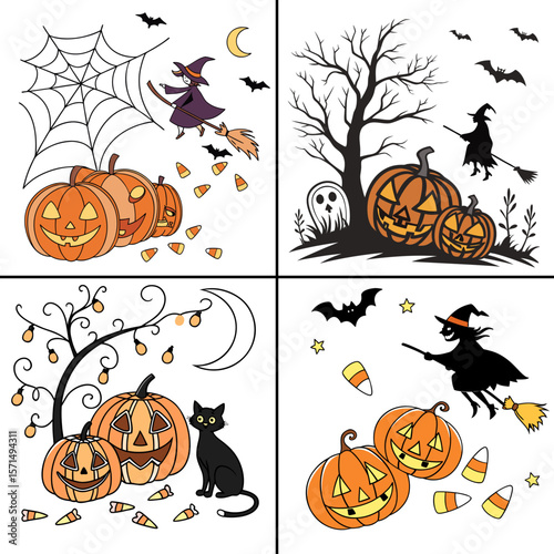 halloween background with pumpkin