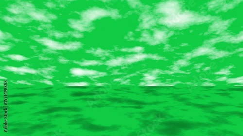 animated timelapse white cloud with shadow. animation footage video isolated on green screen background.
