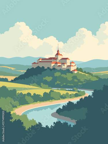 Besançon, France – Citadel on a hill with panoramic view and river loop below