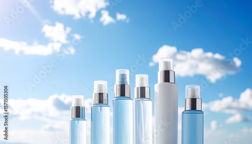 bottle, sky, plastic skincare with sky