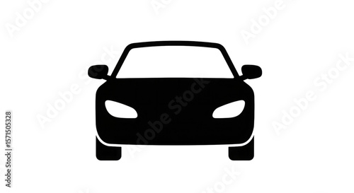 Sedan automobile front view isolated on a transparent background
