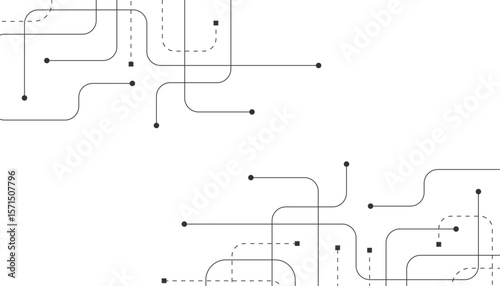 Digital technology concept with integrated circuit and network communication elements