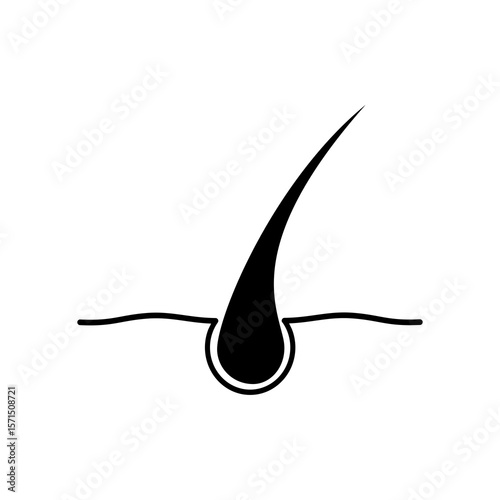 Hair follicle icon, Hair vector, Hair treatment icon, flat vector illustration design.