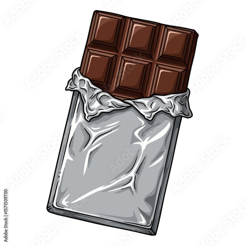 A classic milk chocolate bar vector icon
