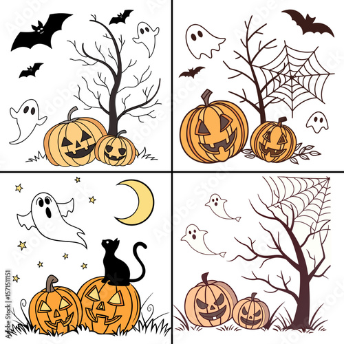 halloween background with pumpkin
