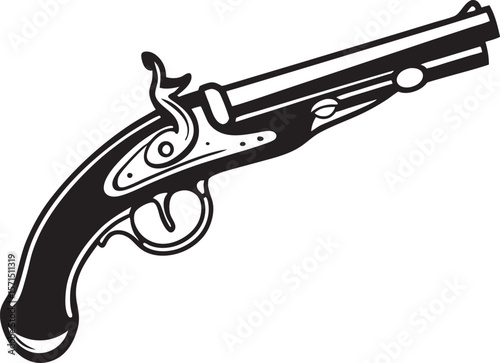 vector illustration of a gun