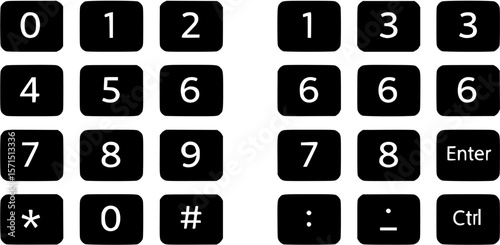number button pad. numeric keypad icon for apps and websites. vector symbol in transparent background.
