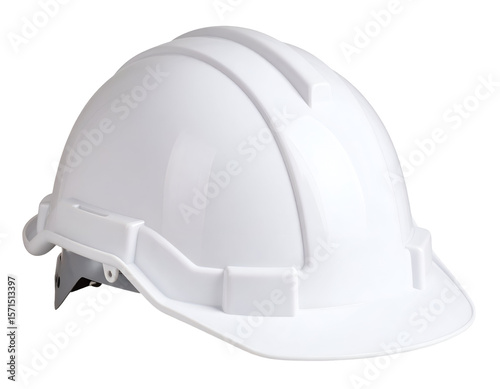A bright white hard hat symbolizes workplace safety and essential head protection for various industries.