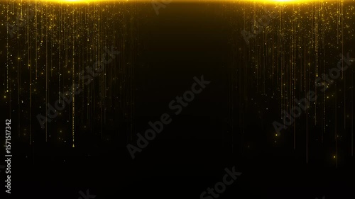 Wallpaper Mural Golden particles moving luxury glitter frame border isolated on transparent background. Celebration . Shiny glittering dust. Falling golden sparkling glittering border, Mockup, holiday decoration Torontodigital.ca
