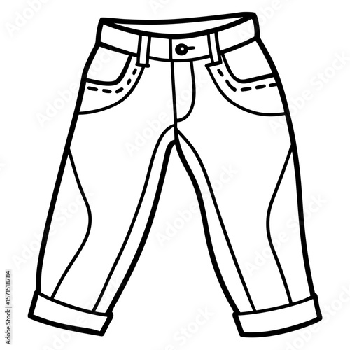 Classic Denim Jeans Vector Illustration